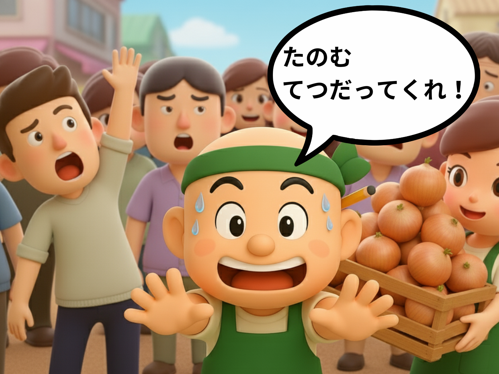 街のお手伝いミッションのイラスト